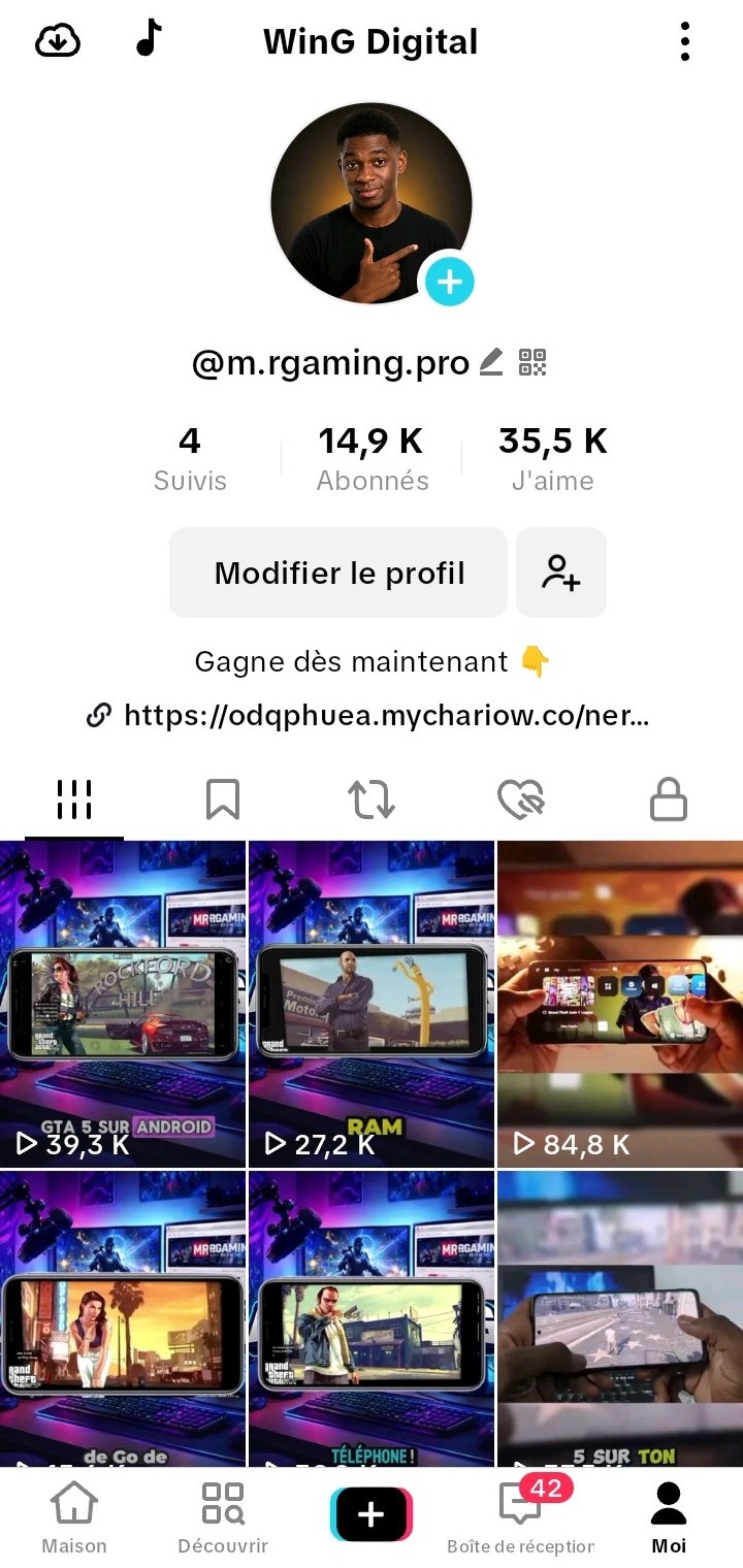 Détails du compte TikTok